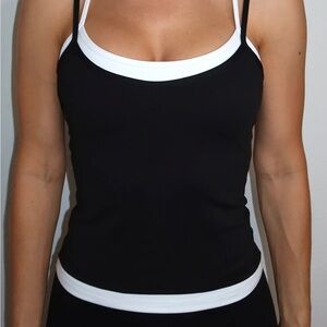 Liaison the Label Black and White Double Layer Tank Top